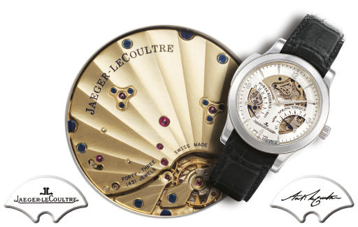 JAEGER-LECOULTRE. A FINE AND RARE OVERSIZED LIMITED EDITION PLATINUM MINUTE REPEATING WRISTWATCH WITH 15-DAY POWER RESERVE AND SPRING TORQUE INDICATION