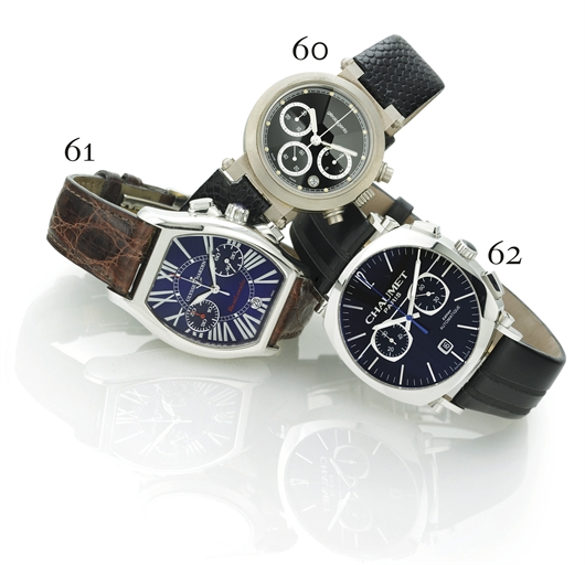 ULYSSE NARDIN. AN OVERSIZED STAINLESS STEEL TONNEAU AUTOMATIC CHRONOGRAPH WRISTWATCH WITH DATE