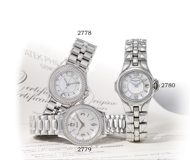 PATEK PHILIPPE, SCULPTURE REF. 4891/1A.LADY'S STAINLESS STEEL TONNEAU-SHAPED BRACELET WATCH WITH DATE DISPLAY AND MOTHER-OF-PEARL DIAL