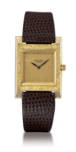 ROLEX, REF. 9578.18K GOLD MANUAL-WINDING RECTANGULAR WRISTWATCH