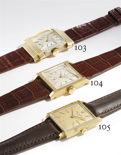 Patek Philippe. An 18K gold square wristwatch