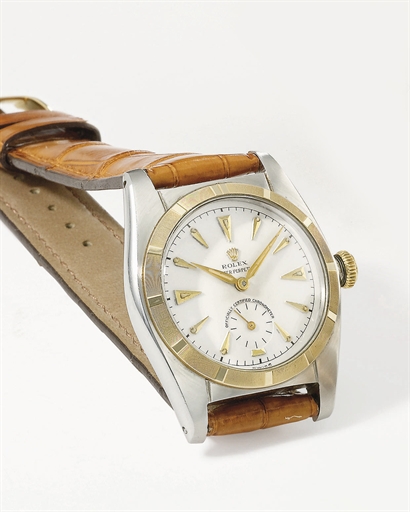 Rolex. A stainless steel and gold automatic wristwatch