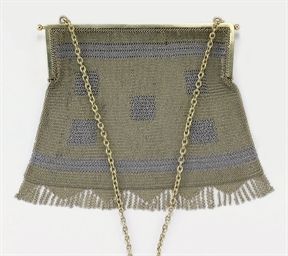 BORSA DA SERA IN MAGLIA D'ORO GIALLO, FIRMATA ASPREY LONDON