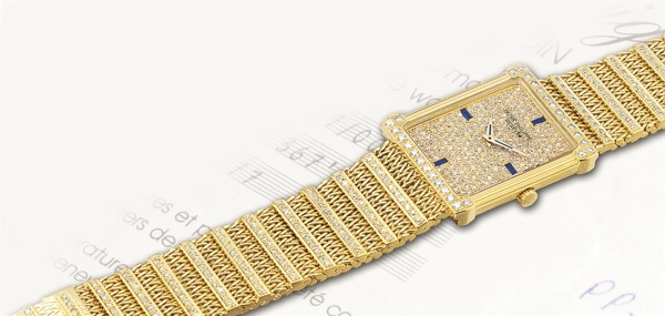 PATEK PHILIPPE, REF. 3777/1.GOLD AND DIAMOND-SET MANUAL-WINDING BRACELET WATCH
