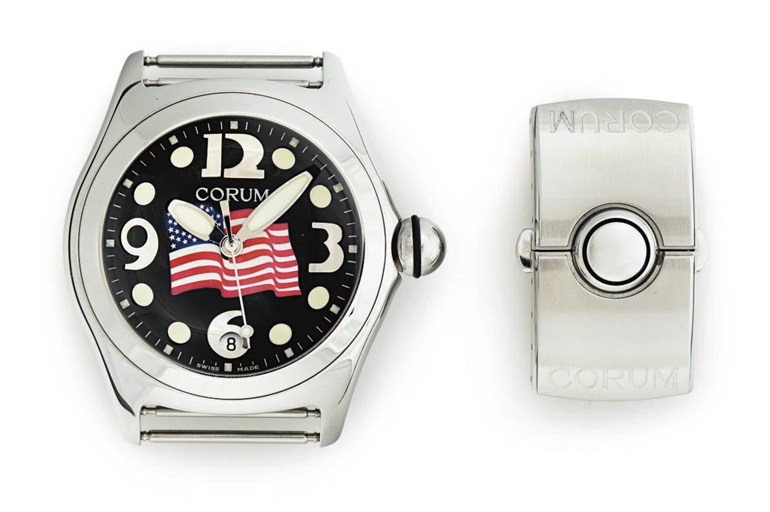 CORUM. A LIMITED EDITION STAINLESS STEEL WRISTWATCH WITH CENTER SECONDS AND DATE