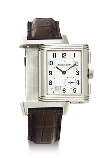JAEGER-LECOULTRE. A STAINLESS STEEL DUAL TIME WRISTWATCH WITH DATE, POWER RESERVE AND GMT