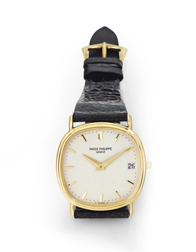 PATEK PHILIPPE. AN 18K GOLD AUTOMATIC WRISTWATCH WITH CENTER SECONDS AND DATE