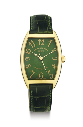 FRANCK MULLER. AN 18K GOLD AUTOMATIC WRISTWATCH WITH CENTER SECONDS