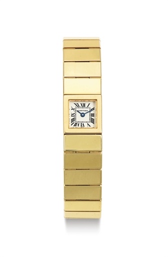 CARTIER. A LADY'S 18K GOLD BRACELET WATCH
