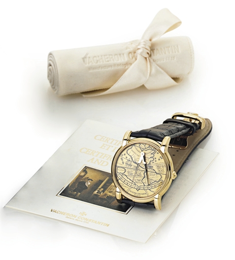 VACHERON CONSTANTIN, AN 18K GOLD AUTOMATIC DOUBLE RETROGRADE WRISTWATCH