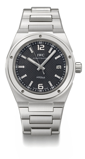 IWC. A heavy stainless steel automatic anti-magnetic wristwatch with sweep centre seconds, date, bracelet and black dial