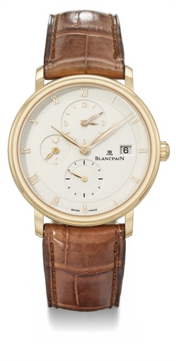 Blancpain. A fine 18K pink gold automatic dual time wristwatch with date and day and night display