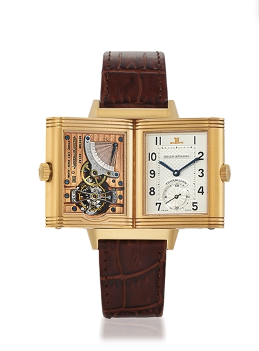 JAEGER-LECOULTRE, REVERSO TOURBILLON.PINK GOLD MANUALLY-WOUND TOURBILLON REVERSIBLE WRISTWATCH WITH POWER RESERVE INDICATION, LIMITED SERIES OF 500