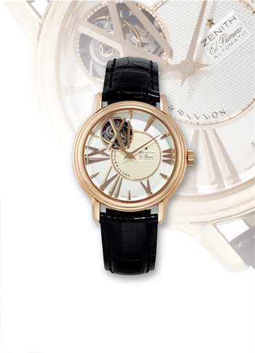 ZENITH, ACADEMY TOURBILLON EL PRIMERO.PINK GOLD AUTOMATIC TOURBILLON WRISTWATCH