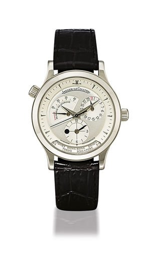 JAEGER-LECOULTRE, MASTER CONTROL GEOGRAPHIC.STAINLESS STEEL AUTOMATIC WORLD TIME WRISTWATCH WITH DATE AND POWER RESERVE INDICATION