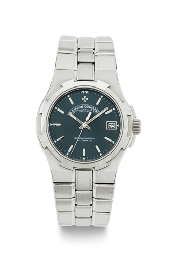 VACHERON CONSTANTIN. A STAINLESS STEEL AUTOMATIC WRISTWATCH WITH DATE AND BRACELET