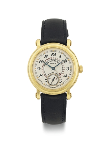 FRANCK MULLER. AN 18K GOLD AUTOMATIC WRISTWATCH WITH DATE