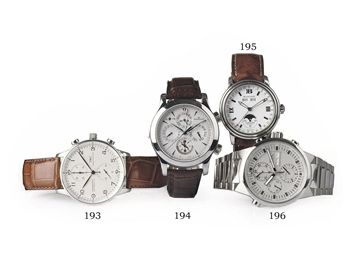 A STAINLESS STEEL SPLIT SECOND CHRONOGRAPH WRISTWATCH WITH DAY AND DATE, BY IWC