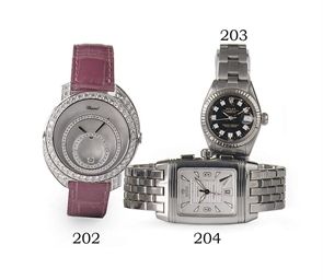 AN 18K WHITE GOLD, MOTHER OF PEARL AND DIAMOND WRISTWATCH, BY CHOPARD