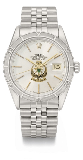Rolex. A stainless steel automatic wristwatch with sweep centre seconds, date, revolving Thunderbird bezel and bracelet