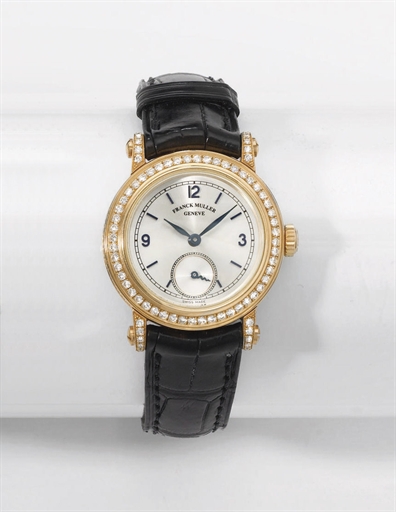 Franck Muller. A lady's 18K gold and diamond-set wristwatch