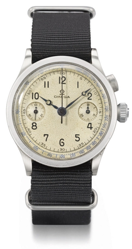 Omega. A rare and attractive stainless steel single button chronograph wristwatch