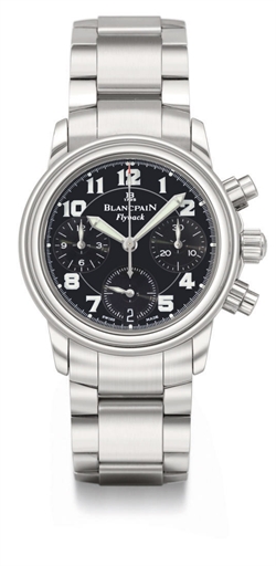Blancpain. A stainless steel automatic flyback chronograph wristwatch with date and bracelet