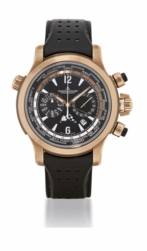 JAEGER-LECOULTRE, MASTER COMPRESSOR EXTREME WORLD CHRONOGRAPH 46.PINK GOLD AND TITANIUM AUTOMATIC WORLD TIME CHRONOGRAPH WRISTWATCH WITH DATE DISPLAY, LIMITED SERIES OF 246, MADE IN TRIBUTE TO ITALIAN WORLD RACING CHAMPION, VALENTINO ROSSI