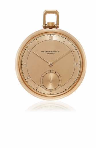 PATEK PHILIPPEREF. 707-1, PINK ON PINK.PINK GOLD OPENFACE KEYLESS LEVER POCKET WATCH WITH TWO-TONE PINK DIAL