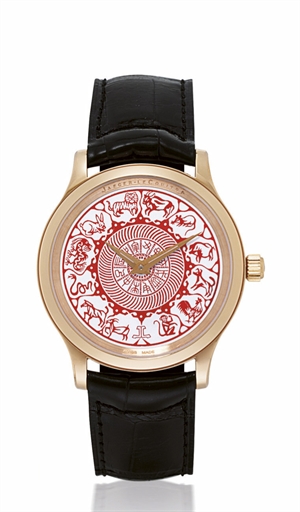JAEGER LECOULTRE, MASTER CONTROL, CHINESE ZODIAC.PINK GOLD AUTOMATIC WRISTWATCH WITH ENAMEL DIAL DEPICTING THE CHINESE ZODIAC, LIMITED EDITION OF 8