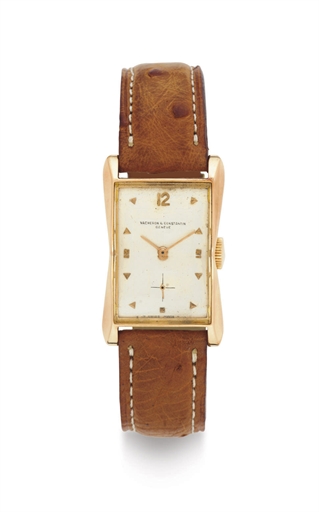 VACHERON CONSTANTIN. AN 18K PINK GOLD RECTANGULAR WRISTWATCH