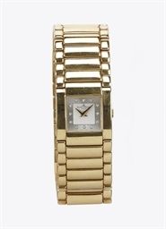 AN 18K GOLD AND DIAMOND BRACELET WATCH, BY BAUME & MERCIER