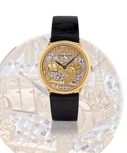 AUDEMARS PIGUET.YELLOW GOLD AUTOMATIC WRISTWATCH