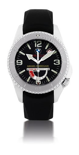 GIRARD-PERREGAUX, BMW ORACLE RACING, SEA HAWK II - USA 71.STAINLESS STEEL AUTOMATIC WRISTWATCH WITH DATE AND POWER RESERVE INDICATION, LIMITED EDITION MADE TO COMMEMORATE THE 32ND AMERICA'S CUP