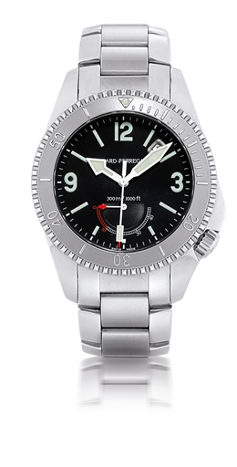 GIRARD-PERREGAUX, SEA HAWK II.STAINLESS STEEL AUTOMATIC DIVER'S WRISTWATCH WITH DATE, POWER RESERVE INDICATION AND HELIUM ESCAPE VALVE