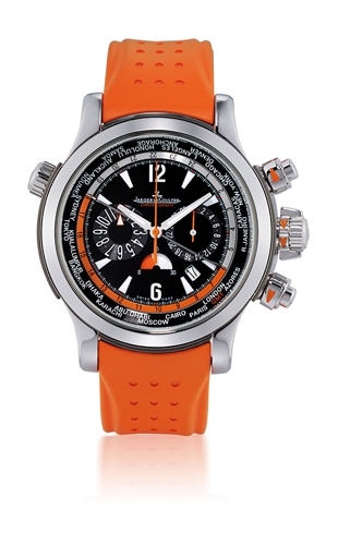 JAEGER-LECOULTRE, MASTER COMPRESSOR EXTREME WORLD CHRONOGRAPH.STAINLESS STEEL AUTOMATIC WORLD TIME CHRONOGRAPH WRISTWATCH WITH DATE DISPLAY, LIMITED SERIES OF 50