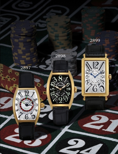 FRANCK MULLER, LONG ISLAND.WHITE GOLD AUTOMATIC WRISTWATCH