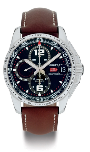 CHOPARD. A STAINLESS STEEL AUTOMATIC CHRONOGRAPH WRISTWATCH WITH DATE