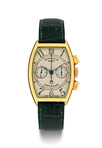 FRANCK MULLER. AN 18K GOLD CHRONOGRAPH WRISTWATCH