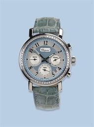 AN 18K GOLD AND STAINLESS STEEL DIAMOND AUTOMATIC CHRONOGRAPH LIMITED EDITION WRISTWATCH, BY CHOPARD