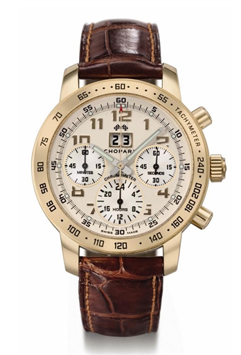 Chopard. An 18K gold limited edition automatic chronograph wristwatch with large date