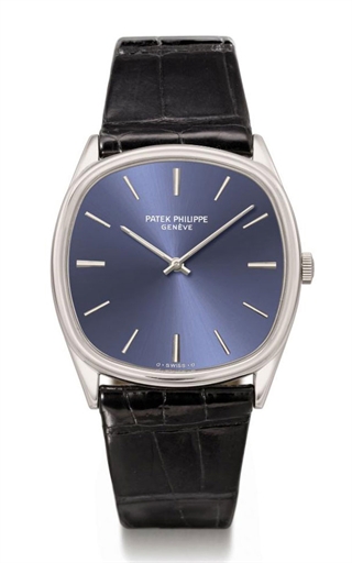Patek Philippe. An 18K white gold cushion-shaped wristwatch