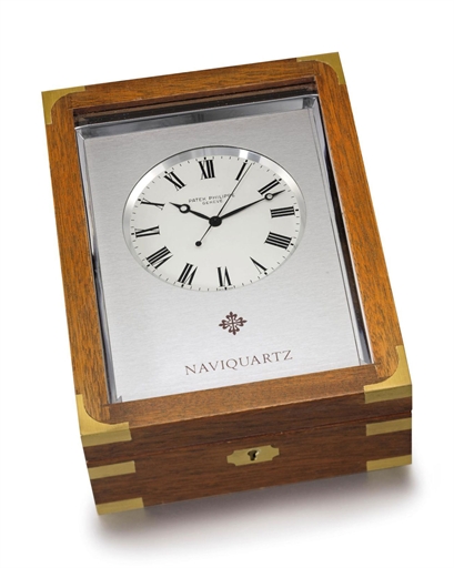 Patek Philippe. An aluminium electronic marine chronometer with sweep centre seconds, guarantee and rating certificate, instruction manual and mahogany box