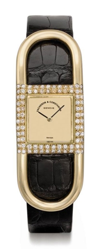 Vacheron Constantin. A lady's fine 18K gold and diamond-set wristwatch with unusual lugs