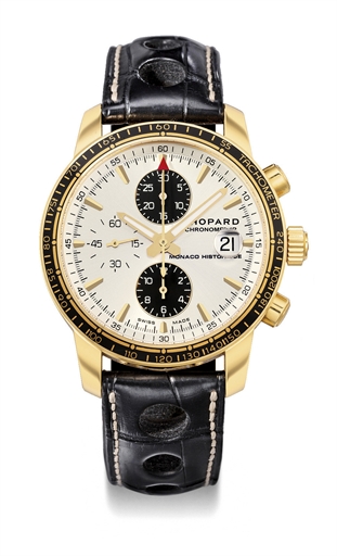 CHOPARD, REF. 1275, GRAND PRIX DE MONACO HISTORIQUE.YELLOW GOLD AUTOMATIC CHRONOGRAPH WRISTWATCH WITH DATE, LIMITED EDITION OF 500