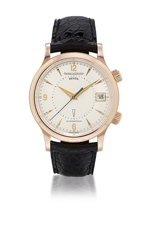 JAEGER-LECOULTRE, MASTER CONTROL REVEIL.PINK GOLD AUTOMATIC WRISTWATCH WITH ALARM AND DATE