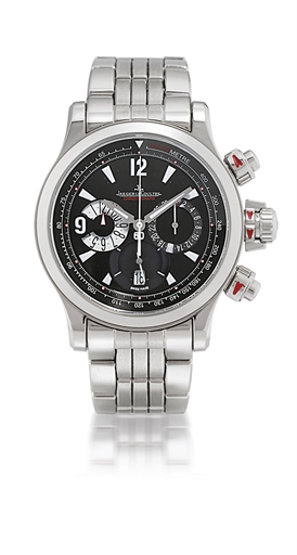 JAEGER-LECOULTRE, MASTER COMPRESSOR CHRONOGRAPH.STAINLESS STEEL AUTOMATIC CHRONOGRAPH WRISTWATCH WITH DATE DISPLAY AND BRACELET