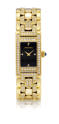 AUDEMARS PIGUET, PROMESSE.LADY'S YELLOW GOLD AND DIAMOND-SET QUARTZ WRISTWATCH WITH BRACELET