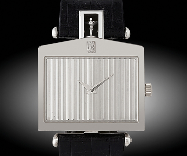 CORUM, SPIRIT OF ECSTASY - ROLLS ROYCE.WHITE GOLD MANUALLY-WOUND ROLLS ROYCE RADIATOR GRILLE WRISTWATCH, LIMITED EDITION OF 60
