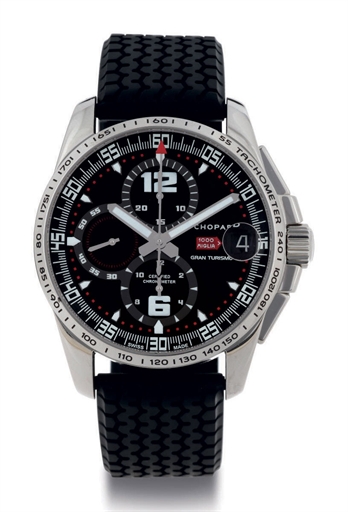 CHOPARD. AN OVERSIZED STAINLESS STEEL AUTOMATIC CHRONOGRAPH WRISTWATCH WITH DATE